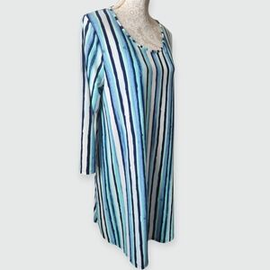 New Directions Multicolored Striped Shift Dress Size Large